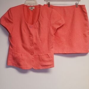 Abella Coral Short Sleeve Blazer & Skirt Set